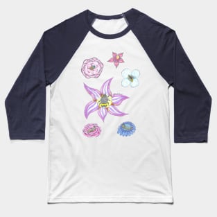 Flowers and Insects Baseball T-Shirt